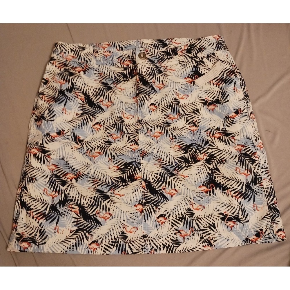 NEW CJ Banks Tropical Flamingo Print Plus Size Pencil‎ Skort, Size 16W